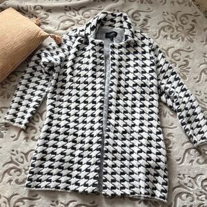 Liverpool Black & White Houndstooth Trench Coat